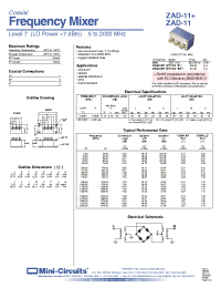 Datasheet ZAD-11+ manufacturer Mini-Circuits